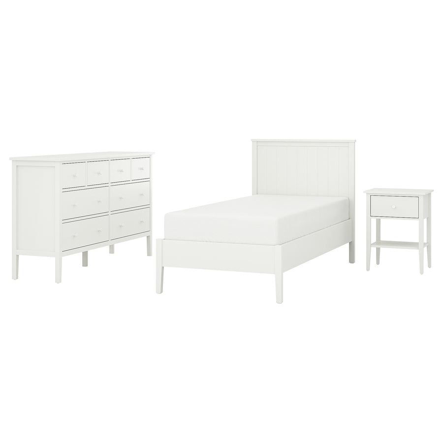 GULLABERG bedroom furniture, set of 3, white, 200x90 cm