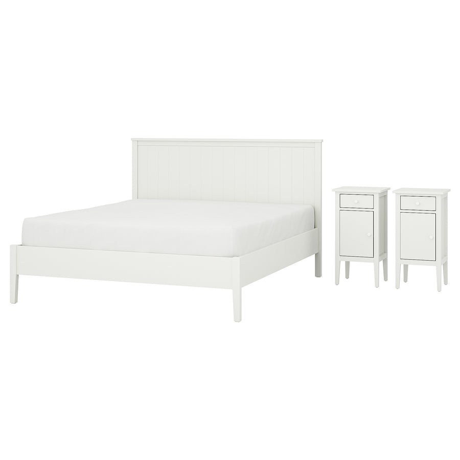 GULLABERG bedroom furniture, set of 3, white, 200x160 cm