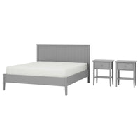 GULLABERG bedroom furniture, set of 3, grey, 140x200 cm
