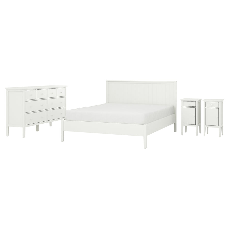 GULLABERG bedroom furniture, set of 4, white, 140x200 cm