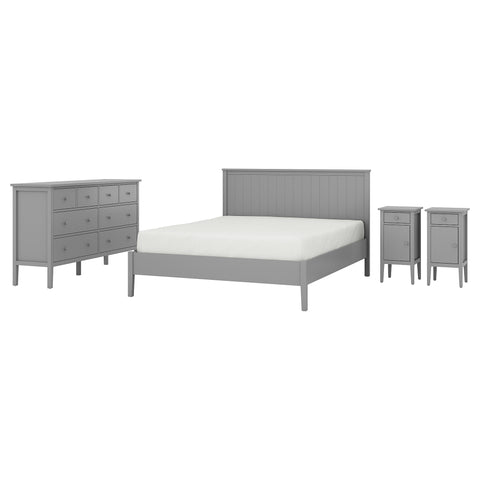 GULLABERG bedroom furniture, set of 4, grey, 200x140 cm