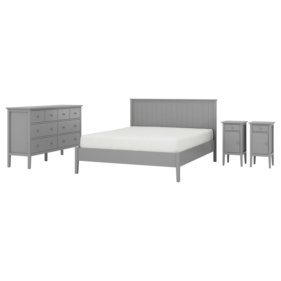GULLABERG bedroom furniture, set of 4, grey, 200x140 cm
