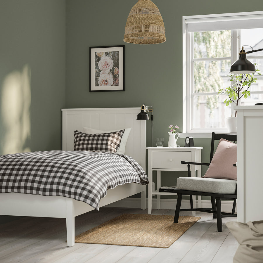 GULLABERG bed frame, white/Lindbåden, 90x200 cm