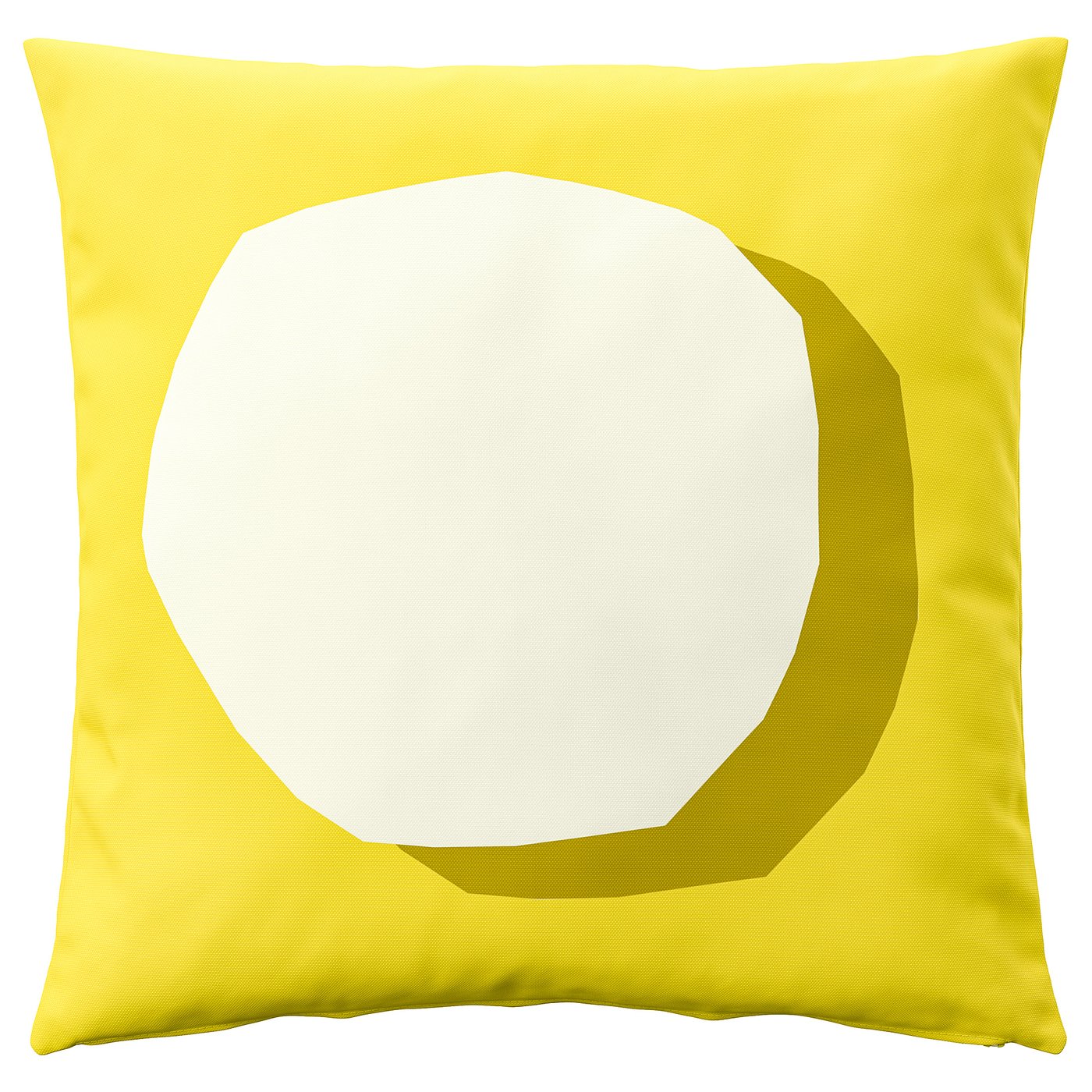 GULLBERGSÖ cushion cover, bright yellow white/outdoor indoor, 50x50 cm