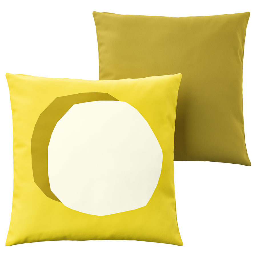 GULLBERGSÖ / HJÄRTERÖ cushion, set of 2, bright yellow/white bright pink/bright orange/out/indoor, 50x50 cm