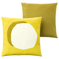 GULLBERGSÖ / HJÄRTERÖ cushion, set of 2, bright yellow/white bright pink/bright orange/out/indoor, 50x50 cm