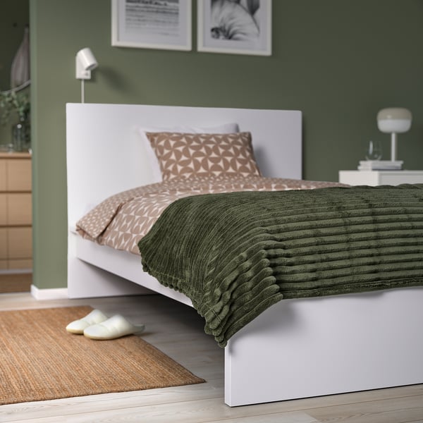 GULLSTRÅLE bedspread, grey-green, 150x250 cm