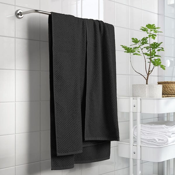 Ikea GULVIAL - Bath sheet, black, 100x150 cm