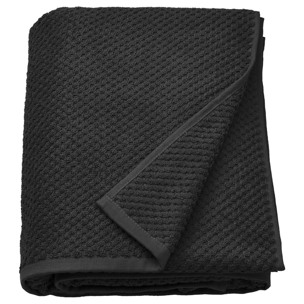GULVIAL bath sheet, black, 100x150 cm