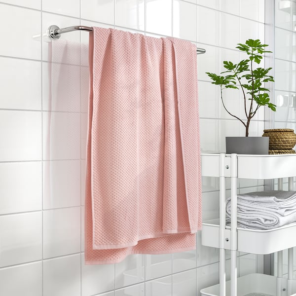GULVIAL bath sheet, pale pink, 100x150 cm