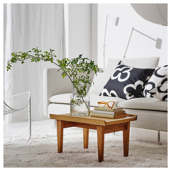 GUTTANE side table, oak, 58x39 cm