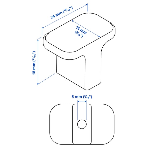 HACKÅS knob, anthracite, 15 mm