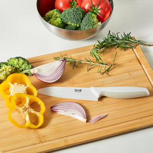 HACKIG cook's knife, ceramic white/beige, 15 cm