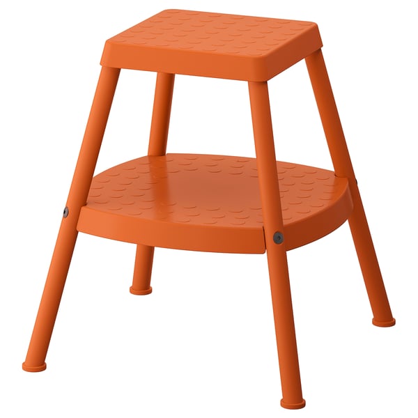HADDARP step stool, 4-way orange, 43.8x47x43.8 cm