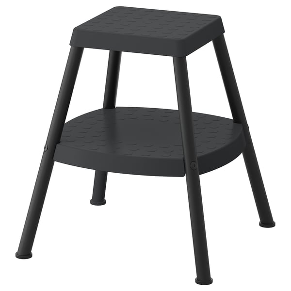 HADDARP step stool, 4-way black-grey, 43.8x47x43.8 cm