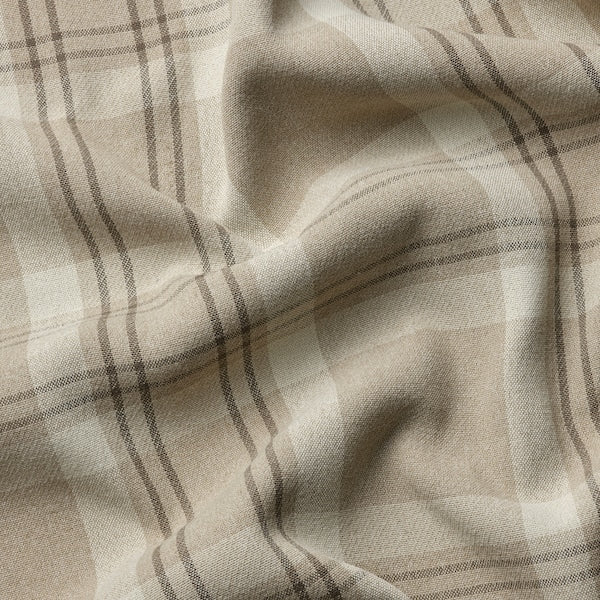 HÄGGVECKMAL room darkening curtains, 1 pair, beige/with heading tape, 145x300 cm