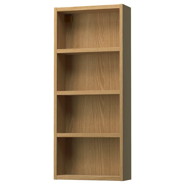 HAGAÅN wall open cabinet, oak effect, 40x15x95 cm