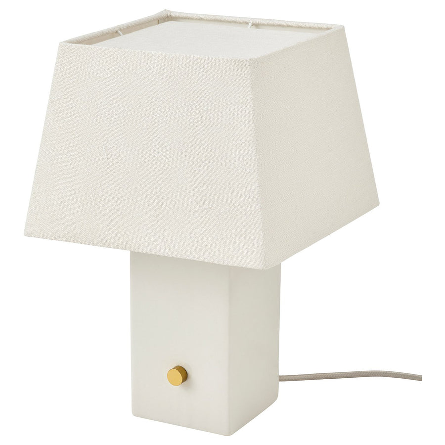HALGATT table lamp, dimmable white/white ceramic, 35 cm