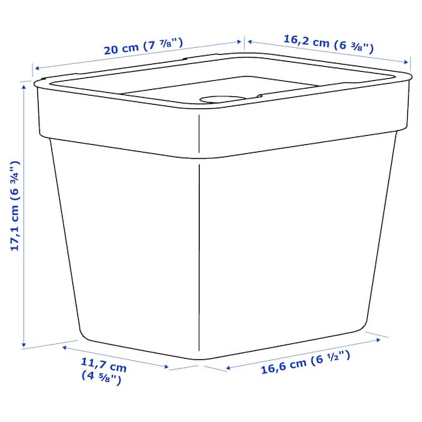 Ikea HÅLLBAR - Bin with lid, light grey, 3 l