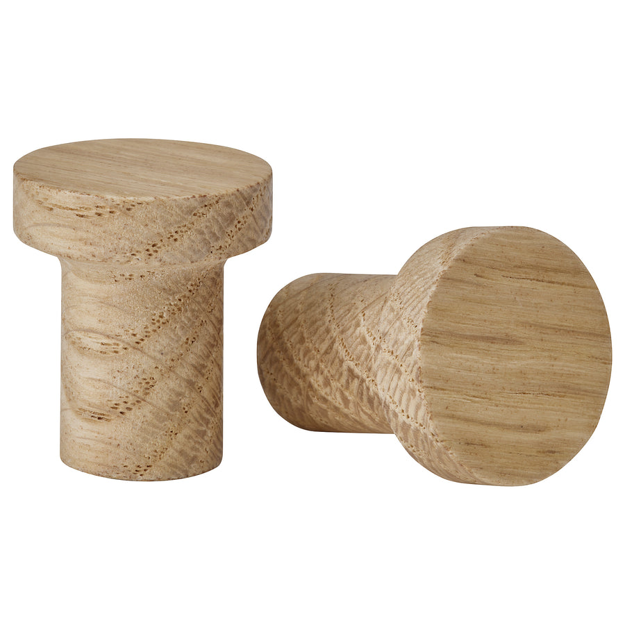 HAMPHULT knob, oak, 5 mm, 2 pack