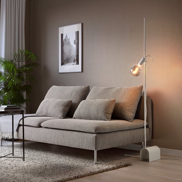 HÅRSLINGA floor lamp, white, 42x21 cm