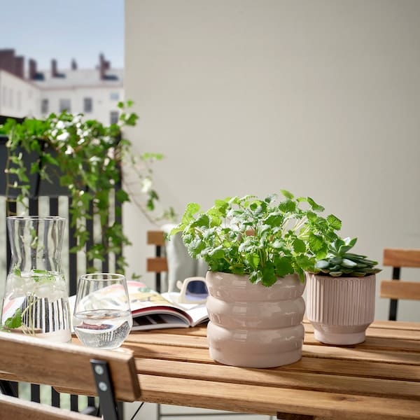 Ikea HASSELBUKETT - Plant pot, in/outdoor/beige, 12 cm