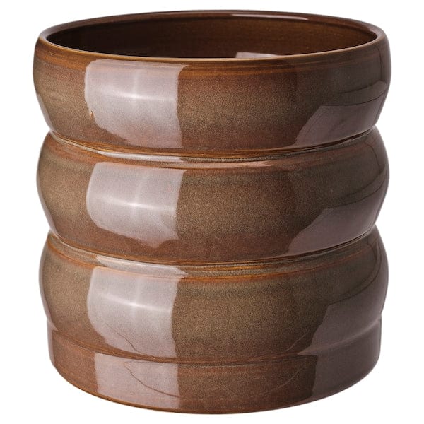 Ikea HASSELBUKETT - Plant pot, in/outdoor/green/brown, 15 cm