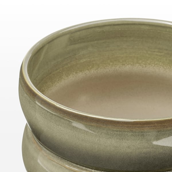 HASSELBUKETT plant pot, in/outdoor/green/brown, 15 cm