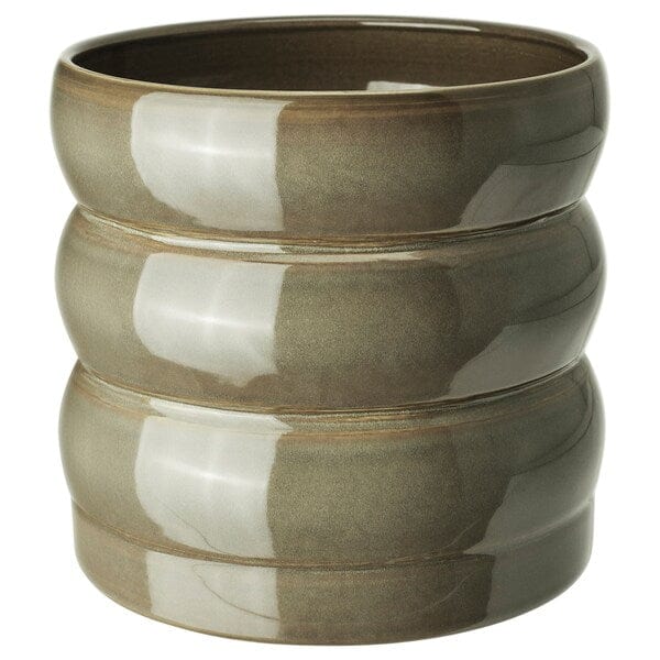 Ikea HASSELBUKETT - Plant pot, in/outdoor/green/brown, 15 cm