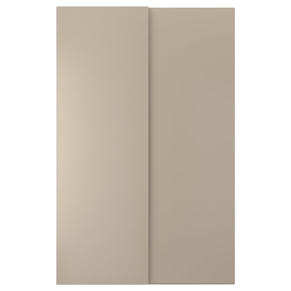 HASVIK pair of sliding doors, grey-beige, 150x236 cm
