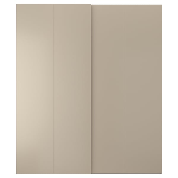 HASVIK pair of sliding doors, grey-beige, 200x236 cm