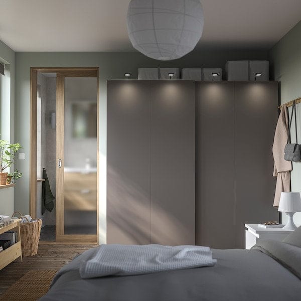 Ikea HASVIK - Pair of sliding doors, dark grey, 200x201 cm