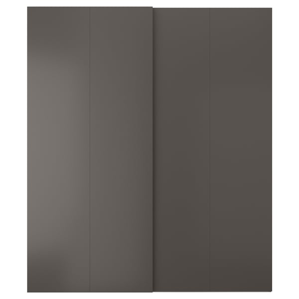 HASVIK pair of sliding doors, dark grey, 200x236 cm