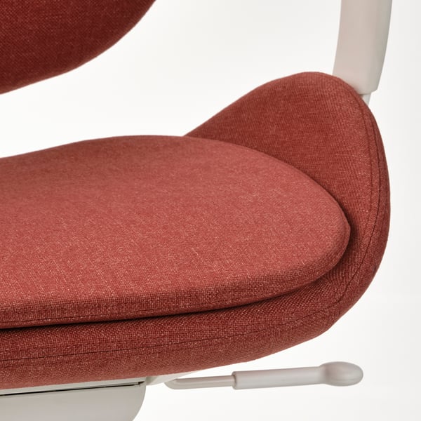 HATTEFJÄLL office chair with armrests, Gunnared red/white, 50x114x68 cm