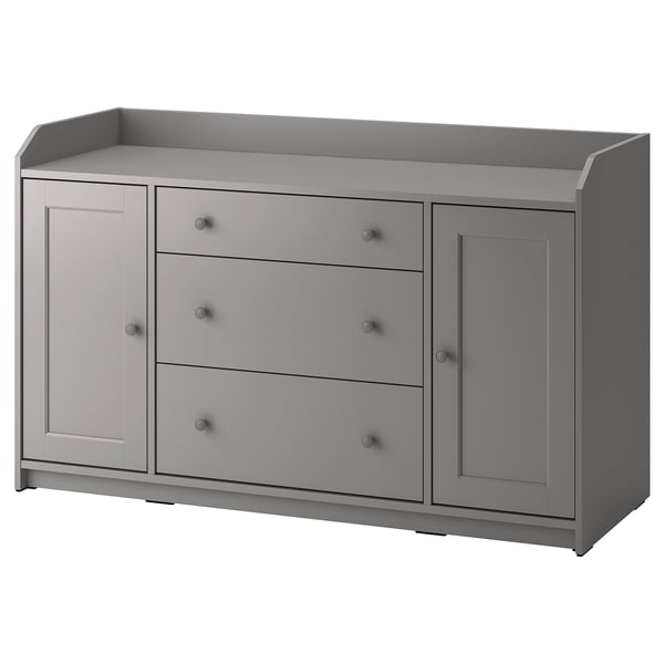 HAUGA sideboard, grey, 140x84 cm