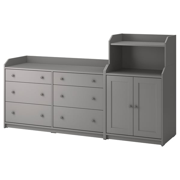 HAUGA storage combination, grey, 208x116 cm