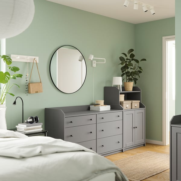 HAUGA storage combination, grey, 208x116 cm