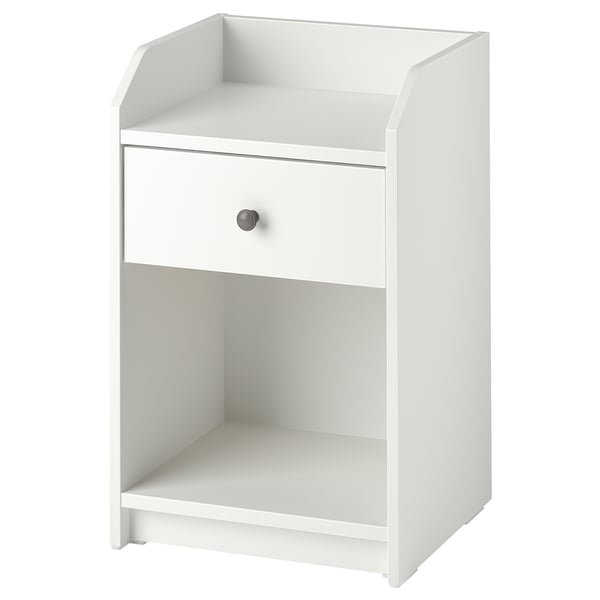 HAUGA bedside table, white, 40x36 cm