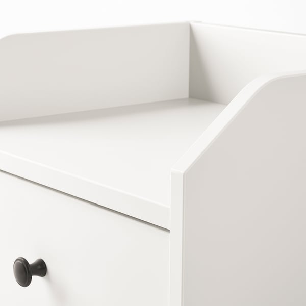 HAUGA bedside table, white, 40x36 cm