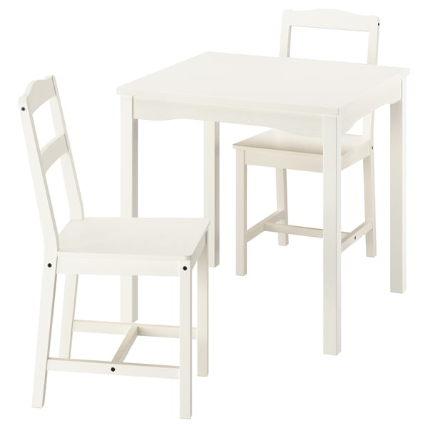 HAUGA / HAUGA table and 2 chairs, white/white, 74x74 cm