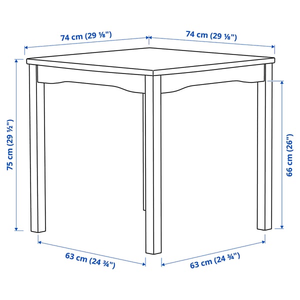 HAUGA / HAUGA table and 2 chairs, grey/grey, 74x74 cm