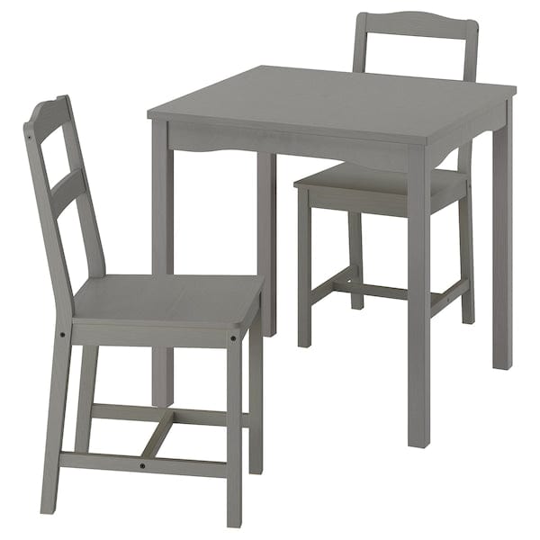 Ikea HAUGA / HAUGA - Table and 2 chairs, gray/grey,74x74 cm