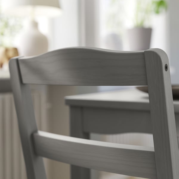 HAUGA / HAUGA table and 2 chairs, grey/grey, 74x74 cm