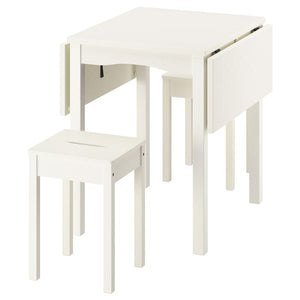 Ikea HAUGA / HAUGA - Table and 2 stools, white/white,55/82/109x74 cm
