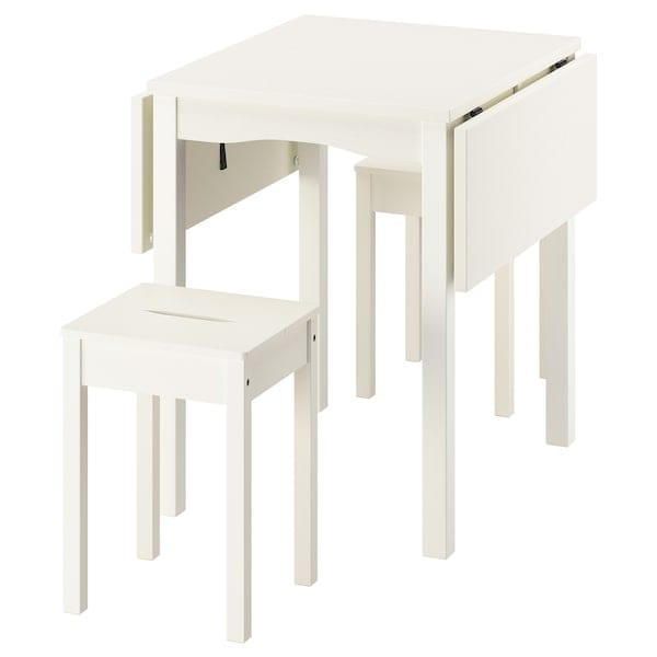 Ikea HAUGA / HAUGA - Table and 2 stools, white/white,55/82/109x74 cm