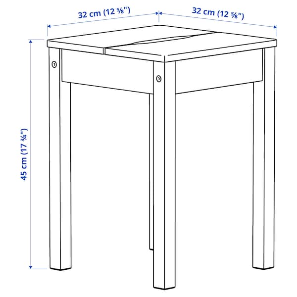 Ikea HAUGA / HAUGA - Table and 2 stools, gray/grey,55x82x109/74 cm