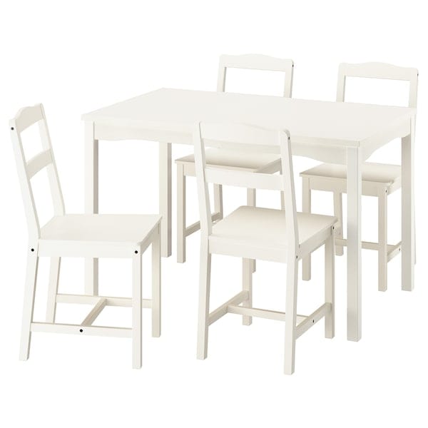 Ikea HAUGA / HAUGA - Table and 4 chairs, white/white, 118x74 cm