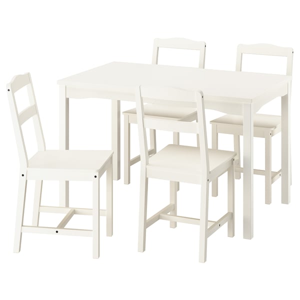 HAUGA / HAUGA table and 4 chairs, white/white, 118x74 cm