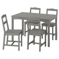 HAUGA / HAUGA table and 4 chairs, grey/grey, 118x74 cm
