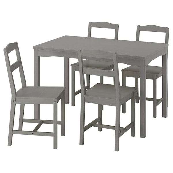 Ikea HAUGA / HAUGA - Table and 4 chairs, grey/grey, 118x74 cm